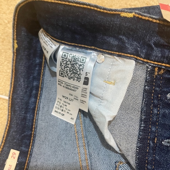 Levis Premium Womens 29x27 Ribcage Straight Ankle Jeans Blue Denim Button Fly - Picture 9 of 12